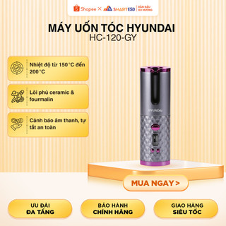 Máy Uốn Tóc Không Dây Hyundai HC-120-GY- nhỏ gọn-6 mức nhiệt, xoay 360°, sạc pin- Bảo hành 12 tháng