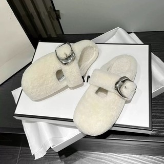 Dép nữ Baotou Dây đeo khóa một chân sang trọng có thể đeo bên ngoài