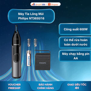 Máy Tỉa Lông Mũi Philips NT3650/16 - Thiết Kế Hiện Đại, Sang Trọng - Bảo hành chính hãng 24 Tháng