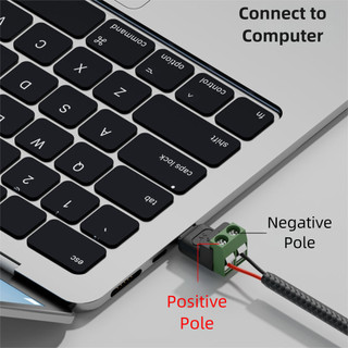 Bộ chuyển đổi đầu cuối LAKAMMY USB C sang 2Pin, Khối đầu cuối uốn vít Type-C sang 2 chân, phích cắm không hàn chuyên nghiệp không thể truyền dữ liệu Đầu nối sạc 5V để DIY hoặc sửa chữa