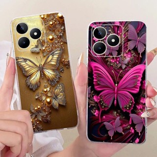 Dành Cho Realme C51 C51s C53 C60 / Realme Note 60 Ốp Điện Thoại Nhiều Màu Sắc Hoa Butterflu Nữ Tính Vỏ Silicon Mềm Trong Suốt