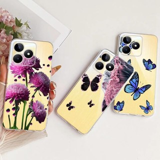 Dành Cho Realme C51 C51s C53 C60 / Realme Note 60 Ốp Điện Thoại Nhiều Màu Sắc Hoa Butterflu Nữ Tính Vỏ Silicon Mềm Trong Suốt