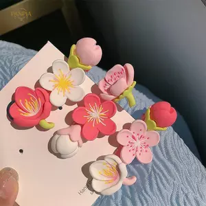 PNPIA- Thời Trang Hồng Sakura Đào Hoa Kẹp Tóc Mũ Cho Nữ Bé Gái Phiên Bản Hàn Quốc Hoa Ngọt Ngào Kẹp Tóc Phụ Kiện Tóc