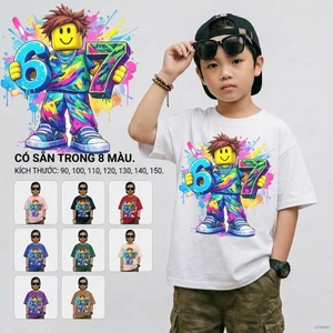 Áo thun bé trai thời trang năng động học sinh tiểu học thoải mái