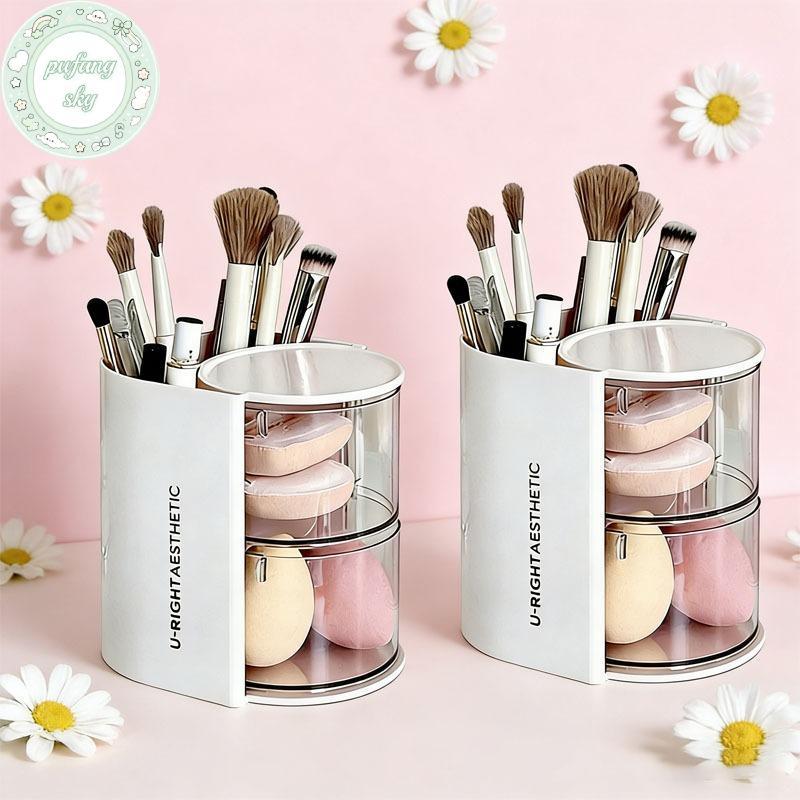 Hộp đựng trang điểm xoay 360 độ PUSKY Chống bụi đa chức năng cho phòng tắm Vanity Tổ chức VN
