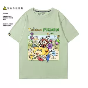 NS Nintendo switch Game Pikmin 4 Game Hàng Hóa Cotton Nguyên Chất Áo Thun Tay Ngắn Nam Pikmin4 Top Quần Áo