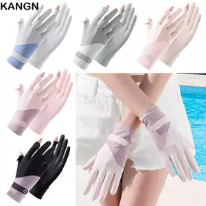 Găng tay lụa băng KANGN, Găng tay chống trượt thoáng khí, Găng tay chống nắng chống tia cực tím thời trang dành cho nữ