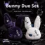EDIWANY Dark Bunny Plush Doll, Sang Trọng Thiết Kế Dễ Thương Bunny Sang Trọng Móc Khóa, Dễ Thương Thêu Phong Cách Gothic Thân Thiện Với Da Túi Thỏ Trang Trí Túi Quyến Rũ