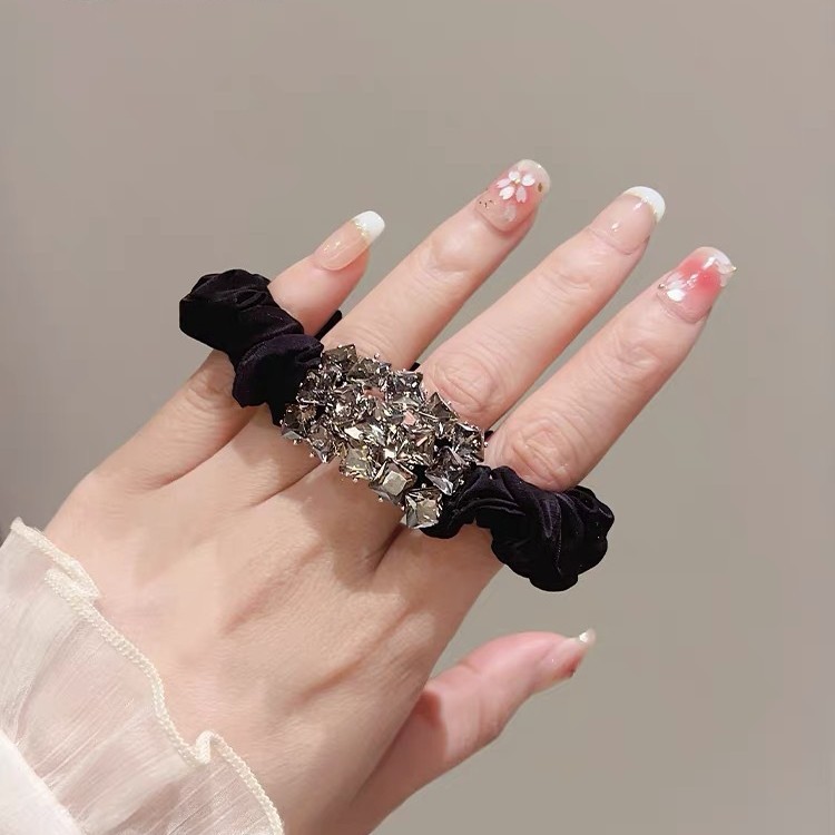 Hululu / Phong Cách Nhẹ Nhàng Pha Lê Dây Tóc Siêu Cổ Tích Scrunchy Đầu Dây Buộc Tóc Sang Trọng Đuôi Ngựa Da Cao Cấp