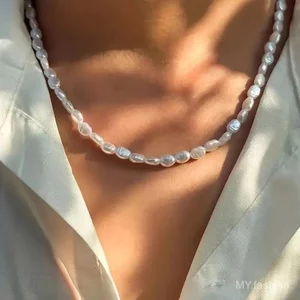 Baroque Nam Nữ Đa Năng Thời Trang Đơn Giản Hợp Thời Trang Vòng Cổ Ngọc Trai Hợp Thời Trang