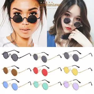 IAPPORTUNIA Circle Shades, Kính râm tròn nhỏ đầy màu sắc bảo vệ UV400, Kính mắt Punk thời trang dành cho nữ và nam giới