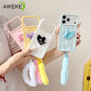 Ốp Điện Thoại Thiên Thạch Dopamine 3D Cho Redmi 14C 14R 13 13C 12 12C 11A 10 10A 9 Prime 9A 9C NFC 9i Sport Activ A4 A3 Pro A3X A2 A1 Vỏ Mềm Hình Trái Tim Ngôi Sao Lấp Lánh Có Dây Buộc Lông