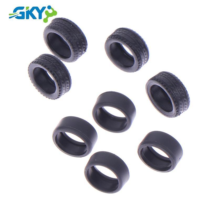 GKY 1 Bộ DIY Racing 1: 64 Bánh Xe Ô Tô Cho Lốp Cao Su Có Trục Bánh Xe Mô Hình Sửa Đổi Phần GKY
