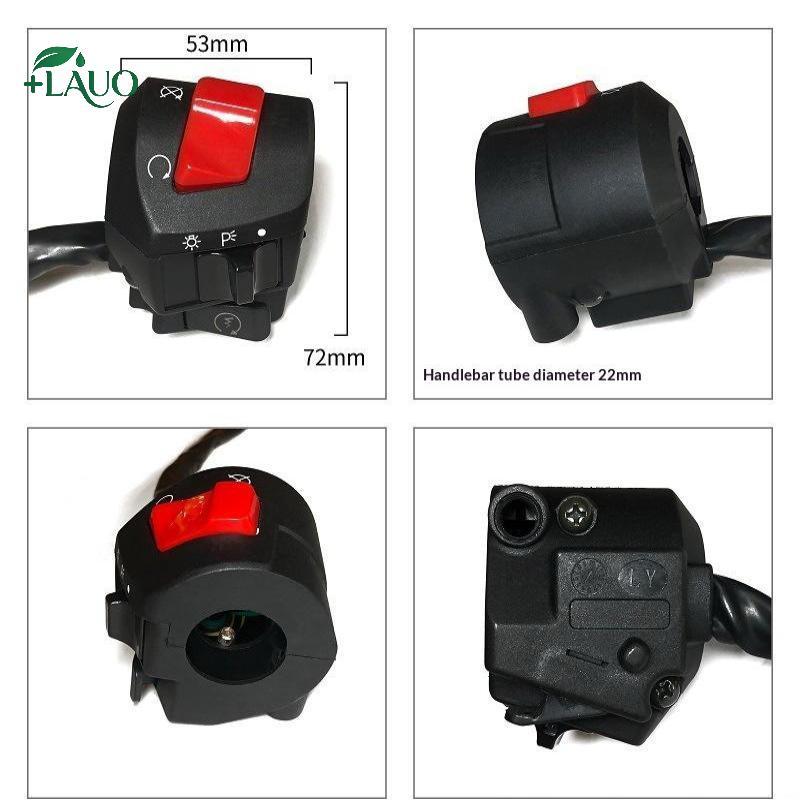 Springevenstar 22mm Xe Máy Tay Cầm Thanh Trái Phải Công Tắc Sừng Bật Tín Hiệu Đèn Pha Khởi Động Điện Tay Cầm Điều Khiển Công Tắc Springevenstar