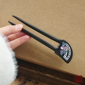 WHX-Hairpin [Quạt Thực Hiện Đào] Kẹp Tóc Không Lanh Kẹp Tóc Cổ Kẹp Tóc Trung Quốc Niche Thiết Kế Độc Đáo Kẹp Tóc