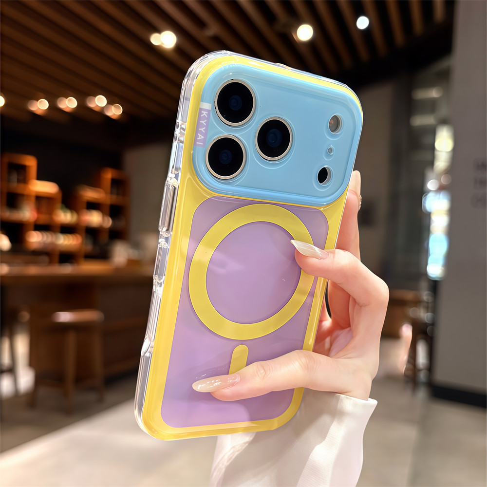 Ốp điện thoại từ tính tương phản chất lượng cao cho iPhone 17 Pro Max 14 15 16 pro max Bao gồm bảo vệ ống kính máy ảnh vỏ mềm Vỏ bảo vệ vỏ điện thoại