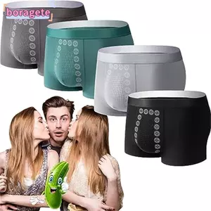 Quần lót nam trị liệu BORAGETE, Quần lót nam trị liệu bằng năng lượng thoáng khí đàn hồi, Quần lót nam bằng sợi Polyester lâu trôi chất lượng cao