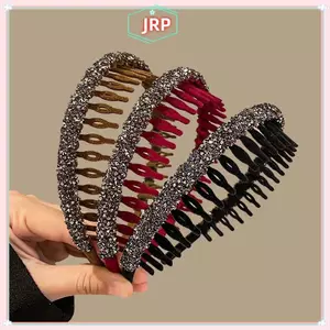JRP Đơn Giản Floing Tóc Nữ Thu Đông Nhung Răng Chống Trượt Kẹp Tóc Mũ Kẹp Tóc Phụ Kiện Tóc JRP