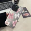 Ốp lưng iPhone họa tiết nơ hồng trắng IMD phù hợp cho iPhone 17 16 15 14 13 12 11 Pro Max Plus X Xr Xs Max 7 8 Plus