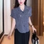 Áo sơ mi ngắn tay mới mùa hè dành cho bà mẹ trung niên, áo thun thời trang và giản dị, dáng rộng và giảm béo dành cho nữ