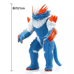 Quái vật sư tử xanh có lông lớn Holo Poloz Cao su mềm Ultraman Cao su mềm Monster Chiều cao 21cm
