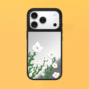 Ốp điện thoại từ tính gương hoa tươi đơn giản cho iPhone 17 Pro Max 16 15 14 Plus 13 12 11 17 Vỏ khí Vỏ bảo vệ chống sốc