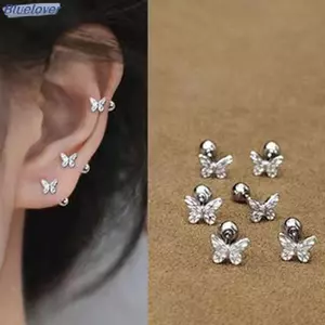 Bluelover 1 Rỗng Nơ Xương Tai Móng Tay Bóng Bướm Xoắn Ốc Bông Tai Dành Cho Nữ Cô Gái Tiệc Cưới Mới Mỹ Trang Sức Quà Tặng Mới