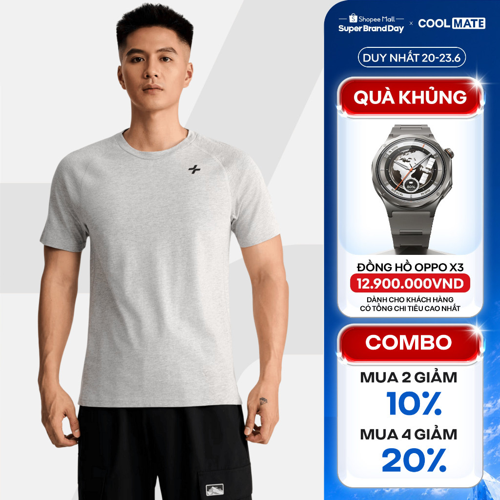 [MUA 4 GIẢM 20%]Áo thun nam cotton thể thao, tập gym training công nghệ mới hidden graphic Coolmate