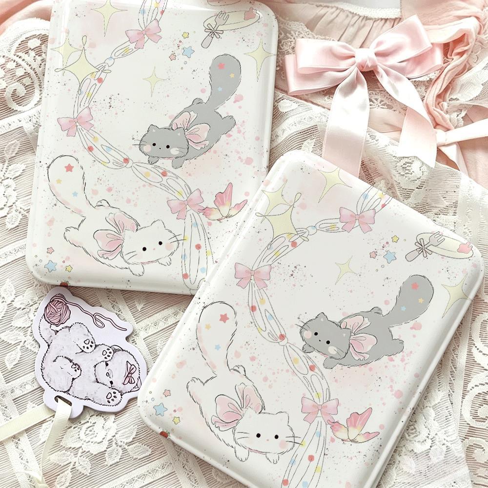 Gương gấp mini trang điểm bỏ túi họa tiết mèo bướm pastel dễ thương gương du lịch