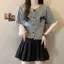 Mùa xuân 2026 Phong cách mới dành cho nữ Áo sơ mi Denim ngắn tay kiểu Pháp Thiết kế hợp thời trang Áo ngắn