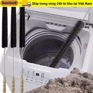 Bàn chải uốn thùng bên trong BAMBOOB, Universal 360° Bàn chải máy giặt lăn xoay, Bàn chải ống dẫn máy sấy khử nhiễm tay cầm dài