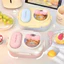 Hộp cơm trưa macaron dễ thương, phiên bản Hàn Quốc, màu trơn, phong cách nữ tính, hộp cơm trưa chia ngăn