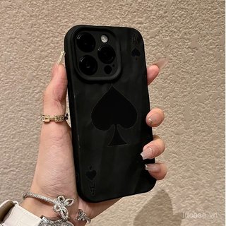 Ốp Bảo Vệ Điện Thoại Di Động Spade A Thẻ Chơi Thích Hợp Cho iPhone 16promax ip 17 17pro 11promax 11 12 13 14 promax 15promax 15pro 14plus Vỏ Linh Hoạt Chống Sốc