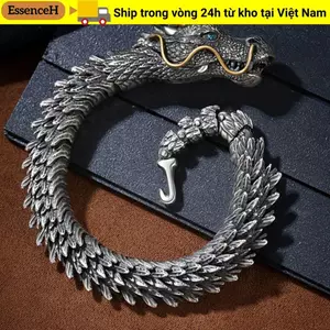 ESSENCEH Dây đeo cổ tay ba chiều, Vòng tay rồng độc đoán nam, Dây đeo cổ tay rồng hợp thời trang cá tính
