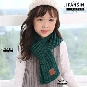 Khăn quàng trẻ em IFASIN, Ấm cổ ngoài trời ấm áp, Khăn dệt kim mềm mại dễ thương mùa đông cho bé trai bé gái