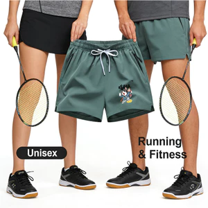 Tập luyện mùa hè thể thao Li Ning quần short ống thẳng nhẹ nam nữ leo núi đi xe đạp chạy bộ thể dục quần short lụa băng ba phút