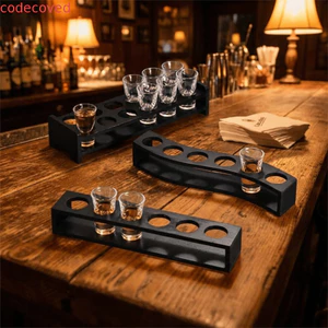 Giá đỡ kính bắn COCODECOVED, Khay kính bắn tre lỗ tròn 6 / 12 lỗ, bằng gỗ mịn đa năng Tiết kiệm không gian Giá đỡ cốc thủy tinh nhà bếp
