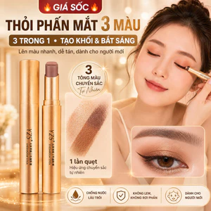 🔥Giá sốc🔥Thỏi tạo khối vùng mắt 3 trong 1 |Thỏi bắt sáng & tạo khối lâu trôi, chống nước|Thỏi phấn mắt 3 màu chống lem