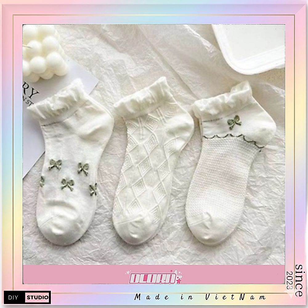 Vớ Thuyền Cotton Nguyên Chất Phối Ren Dễ Thương Kiểu Nhật Bản Thời Trang Xuân Hè 2026