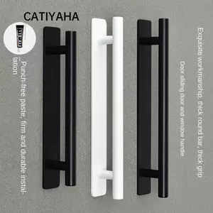 Tay nắm cửa CATIYAHA, Núm cửa trượt tự dính bằng hợp kim nhôm, Cửa tay nắm cửa phần cứng không cần đục lỗ đa chức năng