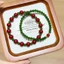 Mã Não Đỏ Tự Nhiên Jasper Chalcedony Vòng Tay Mới Guochao Màu Sắc Tương Phản Thanh Lịch Tính Khí Nữ Tay Trang Trí