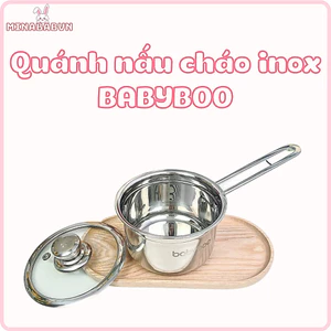 Nồi Quánh Inox Babyboo 14cm Cho Bé Nấu Cháo Ăn Dặm, Dùng Được Bếp Từ, Inox Cao Cấp
