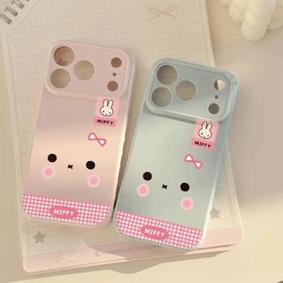 Ốp lưng thỏ Miffy nơ caro hồng phù hợp với iPhone17promax 16/15/14/13/12
