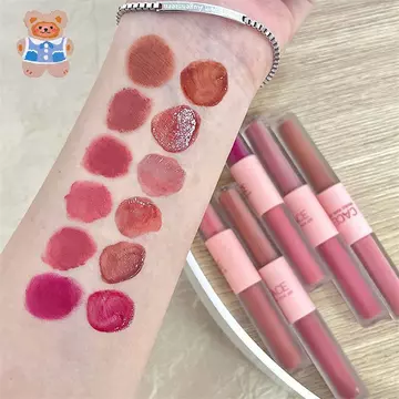 Đôi Đầu Son Bóng Matte Velvet Gợi Cảm Màu Đỏ Tint Chất Lỏng Son Môi Chống Thấm Nước Son Bóng Lâu Dài Lip Glaze Mỹ Phẩm Trang Điểm Hàn Quốc