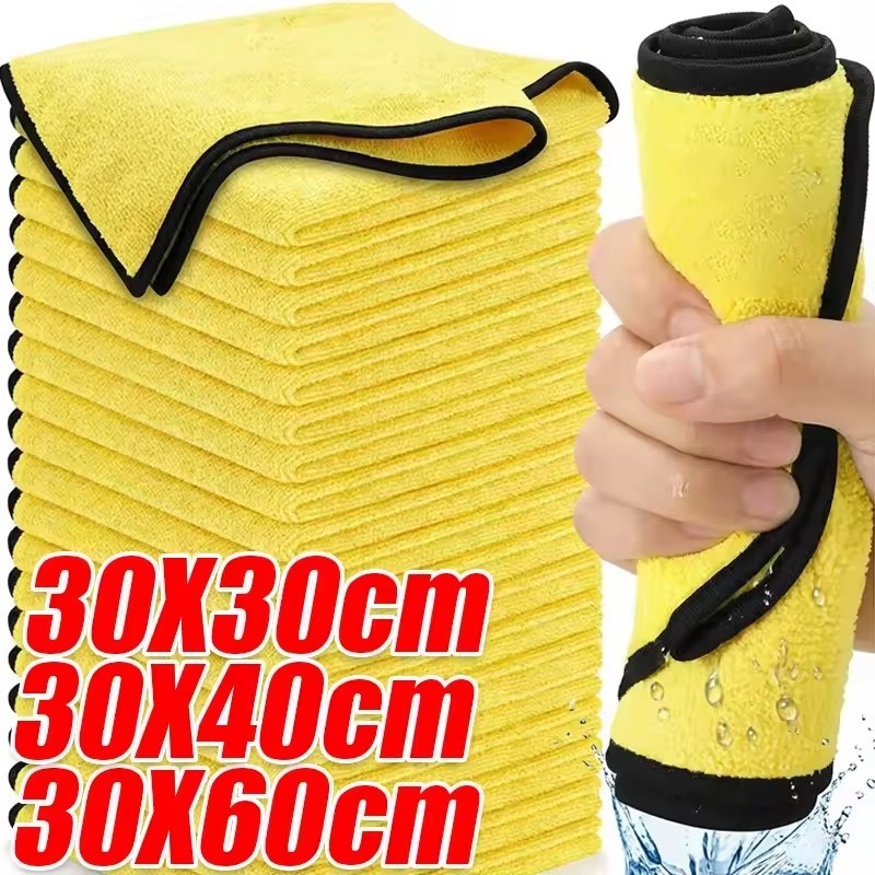 Khăn lau hai mặt dày / Vải phơi chi tiết ô tô chuyên nghiệp / Khăn lau gương cửa sổ siêu thấm