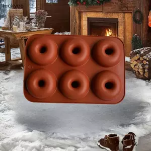 Luckyew 6 Lỗ Silicon Donut Khuôn Bagel Chảo Non Sti Nướng Chịu Nhiệt Khuôn Làm Bánh Donut Chảo Dụng Cụ Nướng Bánh TQ