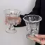 Cốc thủy tinh sọc thanh lịch có nơ lý tưởng cho trẻ em uống cà phê [VN]