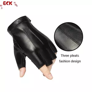 ECK Găng Tay Nam Ngón Tay Da PU Động Cơ Punk Găng Tay Nam Găng Tay Bla Nửa Ngón Ngoài Trời Nam Da Lái Xe Găng Tay HOT