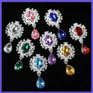 MERIGGIARE 10 Chiếc Phụ Kiện Trâm Hợp Kim Kim Kim Cương Giả, Mặt Dây Chuyền Nút May Pha Lê Lấp Lánh 4.6 * 2.4cm, Đồ Thủ Công DIY Sáng Tạo Bạc Mặt Sau Pha Lê Thổ Cẩm Mũ Phụ Kiện