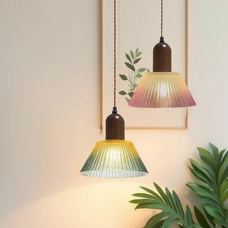 Kính Đèn Chùm Màu Gradient Đèn Trang Trí Retro Nhà Hàng Mặt Dây Chuyền Đèn Thích Hợp Cho Nhà Bếp Phòng Ngủ Phòng Khách